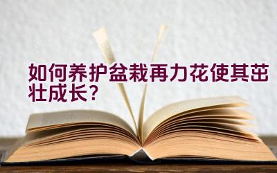 如何养护盆栽再力花使其茁壮成长？