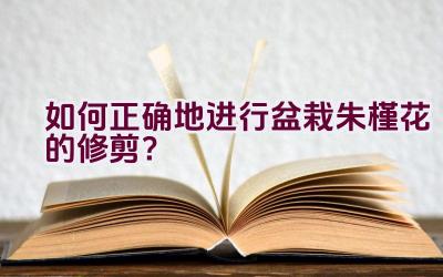 如何正确地进行盆栽朱槿花的修剪？插图