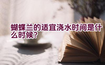 蝴蝶兰的适宜浇水时间是什么时候？插图