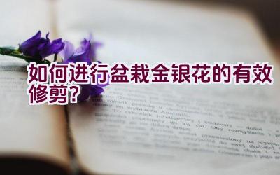 如何进行盆栽金银花的有效修剪？插图