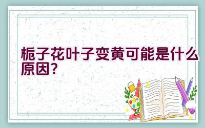 栀子花叶子变黄可能是什么原因？插图